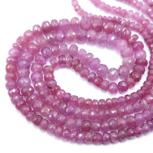 ลูกปัดรูปทรงกลมเหลี่ยมเพชรพลอยทับทิมแซฟไฟร์ลูกปัดอัญมณีแซฟไฟร์ทับทิมธรรมชาติ3X7MM ขนาดประมาณ2.เส้นลูกปัดสร้อยคอเต็ม - Product Image 1