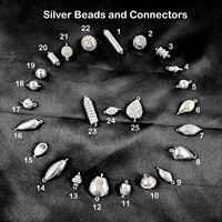 Perles en argent 925, forme fantaisie, faites à la main, connecteur de créateur, perles pour la fabrication de bijoux, perles d'espacement fantaisie