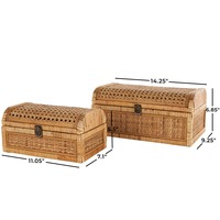 Ensemble de boîtes de rangement décoratives en rotin tissé à la main, boîte de rangement artisanale, écologique, naturelle, décoration intérieure et extérieure, vente en gros du Vietnam
