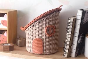 Boîte de rangement en rotin en forme de maison de conte de fées, boîte de rangement artisanale, écologique, décoration naturelle pour la maison et la maison, vente en gros du Vietnam - Product Image 3