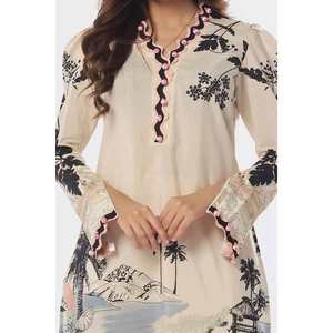 ชุดสูทผู้หญิง 2 ชิ้น ผ้าแจ็คการ์ดสีชมพูแบบยังไม่เย็บติดกัน - Product Image 3