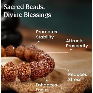 NOVAMART Fine Certified 5 Mukhi Indonesia Rudraksha Bracelet Jupiter Hindu <b>Men</b> Women Natural Ball Shape Astrological Benefits Po - Product Image 6