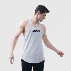 Camiseta sin mangas de algodón con tirantes para entrenamiento, chaleco sin mangas con corte profundo, tejido elástico para gimnasio y culturismo - Product Image 4