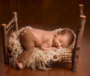Comodo letto in legno piccolo pigro per bambini oggetti di scena fotografici per fotografie di neonati letto per bambini in legno massello - Product Image 6