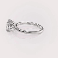 Anillo de Compromiso y Boda Vintage con Tres Piedras de Diamante Cultivado en Laboratorio con Corte Cojín, Certificado por IGI, Oro Amarillo/Blanco/Rosa de 9K
