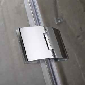 Cabine de douche ronde minimaliste 80x80mm, verre transparent 6mm, facile à installer sans cadre, ensemble de salle de bain six pièces Lion Brand - Product Image 5