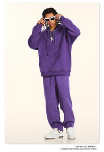 Ensemble sweat-shirt et pantalon de survêtement unisexe en polaire polaire lourd de 350 g/m², de qualité supérieure et à prix de gros, avec logo personnalisé - Product Image 5