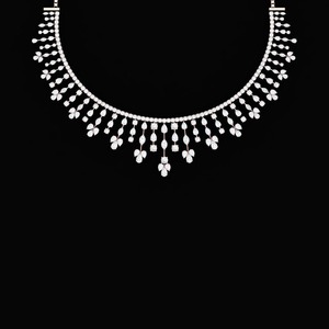 Collar de Diamantes Cultivados en Laboratorio de 18 Quilates, Corte Pera y Marquesa, Oro Blanco, Amarillo y Rosa, 36 Gramos en Bruto, 30 Gramos en Neto, Certificado IGI, Lujo - Product Image 4