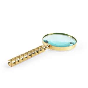 Lupa Náutica de Lujo Meridian con Borde Dorado, Lupa Decorativa de Metal Hecha a Mano, Diseñada para Leer y Examinar - Product Image 2