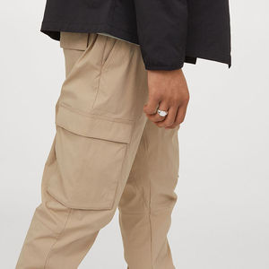 Pantalones acampanados informales con estampado personalizado para hombre, 100% algodón, cintura media, antiarrugas, logotipo en relieve, Etiqueta Privada, pista recta - Product Image 4