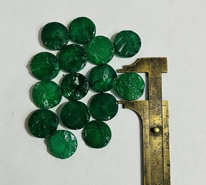 ขายส่งพลอยอะเวนจูรีนสีเขียวลูกปัดเหรียญทรงกลม Aventurine Cabochon เรียบ6-7มม.-เส้นใย37ซม.-สินค้า - Product Image 4