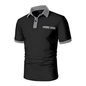 Venta al por mayor de algodón de diseño personalizado de manga corta con estilo para la camisa de polo tela duradera anti-pilling sólido teñido liso para la exportación - Product Image 3