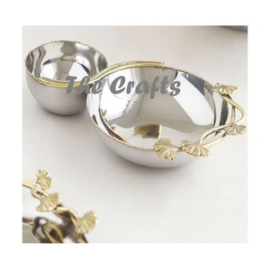 Cuenco decorativo de color plateado y dorado para restaurante, decoración de mesa de Hotel, cuenco para servir chocolates al precio más bajo - Product Image 1