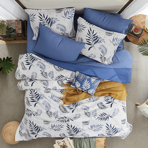 ชุดเครื่องนอนคุณภาพสูง 8 ชิ้น ขนาดควีนไซส์ สีน้ำเงินกรมท่า ผ้าเนื้อครinkle ประกอบด้วย ปลอกหมอน 90x90 ซม. ปลอกหมอนอิง และปลอกหมอนตกแต่ง - Product Image 2