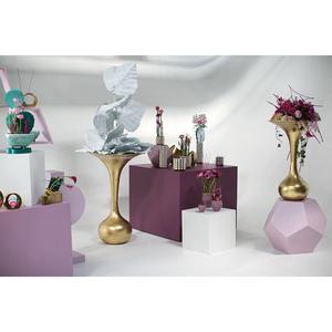 Juego de 2 floreros dorados de Metal, jarrón de flores de diseño atractivo para la decoración de la sala de estar del hogar, hecho a mano - Product Image 6