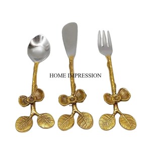 Gingko Leaves ชุดเครื่องใช้บนโต๊ะอาหารสีเงินขัดเงาวัสดุมาตรฐาน - Product Image 4