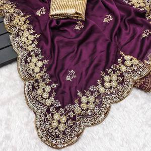Premium noir Rangoli soie broderie Codding Multi bandes de roulement et paillettes travail femmes Saree pour l'approvisionnement mondial - Product Image 5