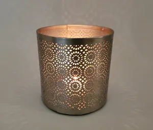 Vela de Metal de hierro hecha a mano india, soporte votivo de luz de té, diseño de forma redonda, acabado personalizado, decoración del hogar, decoración de boda decorativa - Product Image 1