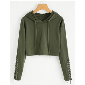 Sudadera con capucha de poliéster y algodón personalizada Unisex, sudaderas cortas recortadas de gran tamaño en blanco, cuello con capucha, ropa al por mayor - Product Image 3