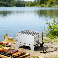 Brûleur à gaz BBQ portable et pliable en acier inoxydable léger, idéal pour le camping en plein air, la pêche en bateau, les excursions de randonnée et les pique-niques – Offre Spéciale