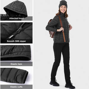 Chaqueta acolchada Unisex de moda para mujer a prueba de viento y transpirable con peso ligero extraíble para la temporada de invierno talla XL - Product Image 3