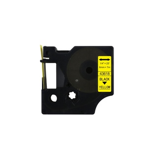 Tatrix 6mm Noir pour <span class=keywords><strong>cartouche</strong></span> <span class=keywords><strong>DYMO</strong></span> LabelManager 43618 compatible jaune pour imprimantes d'étiquettes - Product Image 1