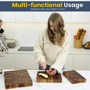 Tabla de cortar de madera de alta calidad para viajes Precio razonable del exportador de la India Tabla de cortar de madera Juego de 3 mesas - Product Image 4