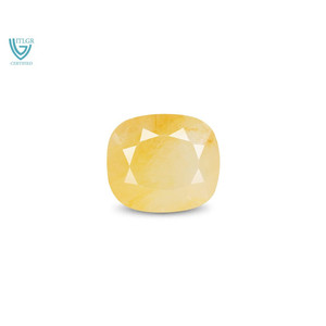 Saphir Jaune Naturel Facetté (Pukhraj) - 5,45 Carats Pierre Libre Coupe Émeraude Couleur Peridot Jaune 100% Naturel - Product Image 1