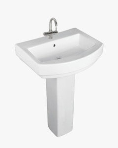 Grand matériau cylindrique (Damru) support de lavabo sur pied en céramique fantaisie pour la décoration de la salle de bain dans les hôtels - Product Image 4