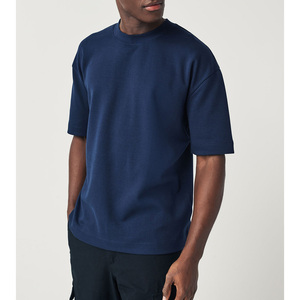 Venta al por mayor de calidad de Exportación personalizada de marca último diseño azul marino Smart Relaxed Fit camisetas de hombre - Product Image 1
