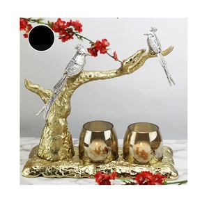 Laiton brillant polonais 4 sections bol serveur ensemble Offre Spéciale Premium bol luxe Royal classique Look fruits service fait à la main bol - Product Image 4