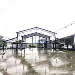 Landrun Kính Lớn Khung Nhôm Màu Đen Nhà Kính Phong Cách Không Thấm Nước Tất Cả Các Mùa Lều Với 500-600 Ngủ Công Suất - Product Image 1