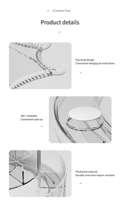 Organisateur de maquillage en plastique de luxe, étagère de coiffeuse, grande capacité, soins de la peau, boîtes à crayons à sourcils, à lèvres, transparentes, cosmétiques de bureau - Product Image 6