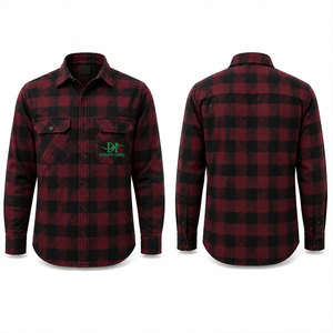 เสื้อเชิ้ตแขนยาวลายสก็อตสีแดงดำผ้าฝ้ายสำหรับงานอุตสาหกรรม DANISH IMPEX รุ่น Unisex Hi Visibility ป้องกันรอยยับ ทนกรด พร้อมโลโก้พิมพ์สกรีน - Product Image 1