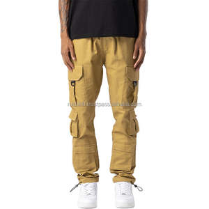 Pantalones Cargo Modernos de Corte Ajustado con Cintura Ajustable y Bolsillos Multiusos para Uso Casual - Product Image 6