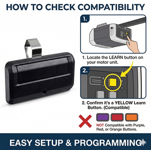 Télécommande <span class=keywords><strong>de</strong></span> remplacement pour <span class=keywords><strong>porte</strong></span> <span class=keywords><strong>de</strong></span> <span class=keywords><strong>garage</strong></span> 891LM 893LM compatible avec LiftMaster <span class=keywords><strong>Chamberlain</strong></span> Craftsman, bouton d'apprentissage jaune Security+ 2.0 - Product Image 3