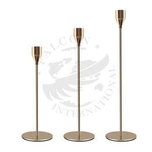 High Quality Shiny Polished Aluminum Modern Durable Handmade Christmas Wedding Home Decor <b>Pillar</b> <b>Candle</b> Holder - Product Image 4