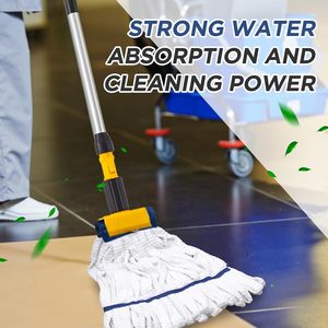 Repuesto de Cabezal de Mopa de Microfibra, Resistente, Comercial, Industrial, para Limpieza en Húmedo, con Mango Plano, Lazos, Autoescurridor, Lavable a Máquina - Product Image 6