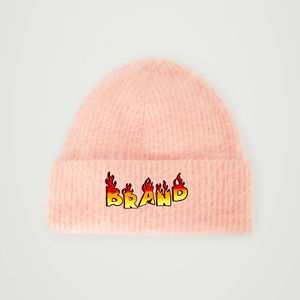 Haute qualité personnalisé broderie Logo 100% Mohair Plaid Camouflage Vintage blanc Jacquard laine hommes Beanie vêtements d'hiver chaud - Product Image 1