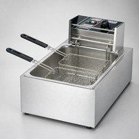 Gewerbliche Elektrische Fritteuse mit Einzelbehälter und Doppelkorb 12L für Hotel, Catering, Buffet, Küchenausstattung