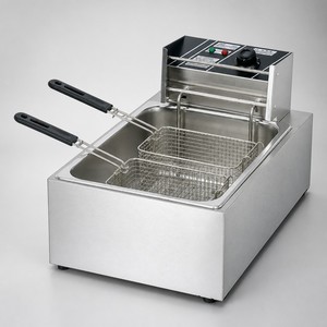 เครื่องทอดไฟฟ้าเชิงพาณิชย์แบบถังเดี่ยว ตะกร้าคู่ ขนาด 12 ลิตร สำหรับโรงแรม ร้านอาหาร บุฟเฟ่ต์ และอุปกรณ์ครัว - Product Image 1