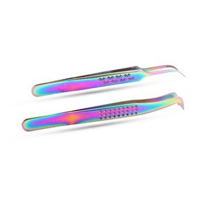 Meilleures pinces à épiler professionnelles pour extensions de cils, pointes en fibre pour une prise parfaite des cils, légères et pointues - Product Image 1