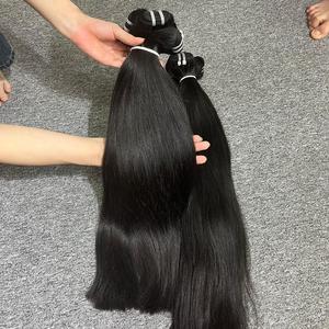 Extensions de cheveux crus vietnamiens vierges de haute qualité 100% Frontal de trame droite naturelle et vente en gros de paquets - Product Image 5