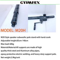 Support de haut-parleur M20H, pieds de sol, support de subwoofer, support tout métal, double support de haut-parleur, support à manivelle