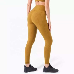 Leggings femme best-seller, taille haute, fitness, yoga, haute qualité, logo personnalisé, spandex polyester, couleur unie. - Product Image 2