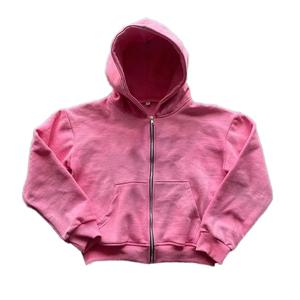 แจ็กเก็ตมีฮู้ดแบบซิปเต็มแขนเสื้อสเวตเชิ้ตผ้าคอตตอนผ้าเกล็ดปลาขนาดใหญ่เหมาะกับฤดูใบไม้ร่วงออกแบบได้ตามต้องการ - Product Image 1