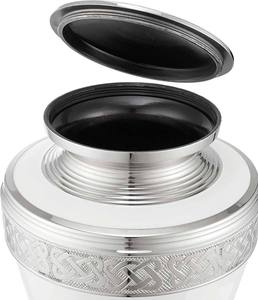 Petites urnes souvenirs blanches pour cendres humaines ou cendres d'animaux de compagnie Urnes de crémation en métal dur Urnes de crémation en métal pour cendres - Product Image 3