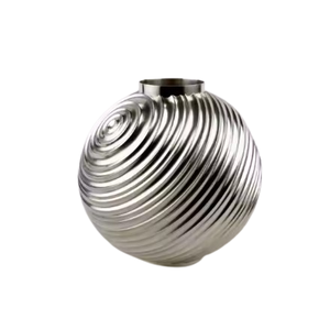 Florero de Metal de aluminio para decoración del hogar de diseño Premium moderno en mesa de oro martillado o decoración de pared para sala de estar y pasillo - Product Image 2