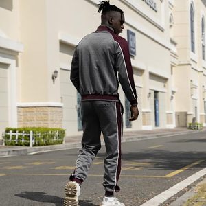 เสื้อแจ็กเก็ตขนแกะและกางเกงขายาวของผู้ชายไซส์พิเศษสำหรับฤดูหนาวขนแกะมีซิปปิดลายสก๊อตแขนยาว - Product Image 2