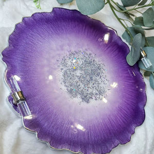 Plateau en résine de créateur Organisateur polyvalent abordable pour le bureau et la maison Plateau en résine de luxe fait main - Product Image 1